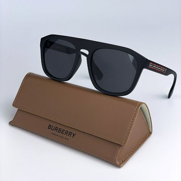 NEW Burberry BE4396U 346487 Matte Black Grey Square Unisex Sunglasses